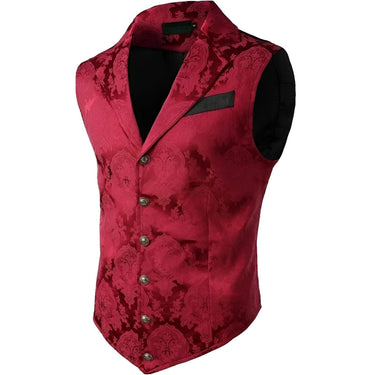 Men's Victorian Suit Vest Waistcoat Men's Casual Vest Evening Attire, Drestiny, Victorian Inspired Waistcoat, Vests, Sleeveless, Suit Vests, Red, Black, White, Navy Blue, Red Flower, Grey, S, M, L, XL, XXL, 2XL, 3XL, XXXL, United States, Canada, Australia, New Zealand, United Kingdom, shopdrestiny.com, Victorian Costume Vests